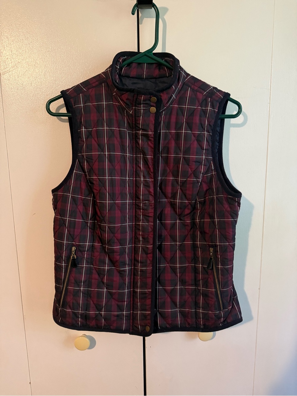 Talbots Plaid Puffy Vest